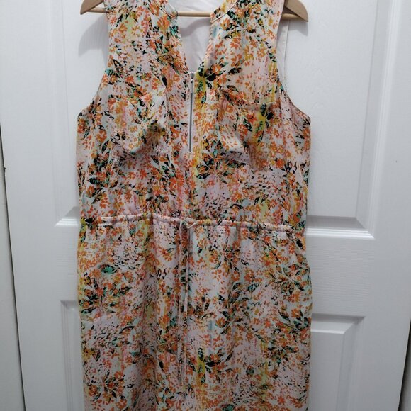 APT 9 XXL Floral Sleeveless Dress Zip Front Elastic Waist Spring Summer - Picture 2 of 12